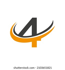 Initial 4 Letter Alphabet Logo Design In Vector Format. 4 Logotype For Business And Company Identity, Modern, Flat And Minimalist Template