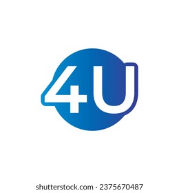 Initial 4u Letter World Logo Design