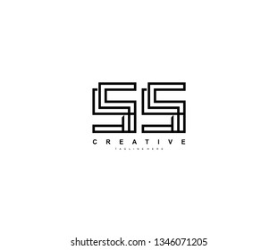 Initial 55 Letter Style Modern Creative Bold Linear BW Color Logo