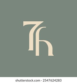 Initial 7h alphabet simple logo vector. Letter h and number 7 monogram alphabet logo brand for luxury apparel, fashion, boutique, business and company