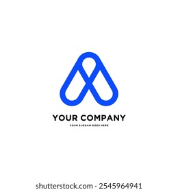 Initial "A" with Pin shape premium vector logo, place, map, location, region, modern.