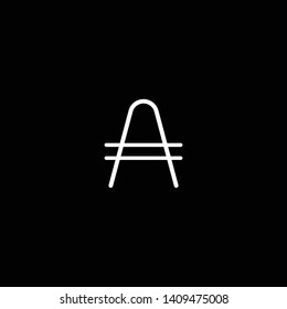 Initial AA Alphabet logo design in black background
