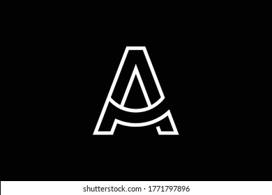 Initial A AA AP PA modern monogram and elegant logo design, Professional Letters Vector Icon Logo on black background.