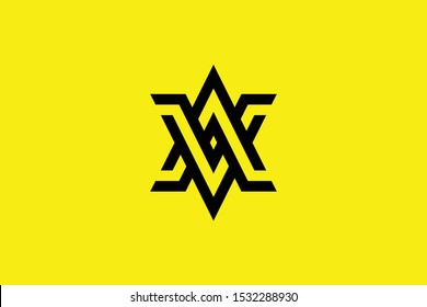 Initial AA AV VA modern monogram and elegant logo design, Professional Letters Vector Icon Logo on yellow background.