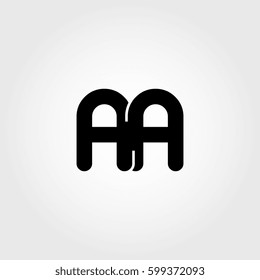 initial aa black business logo