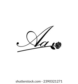 Initial AA Handschrift Blumentypografie Ornament Moderne