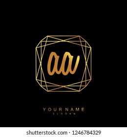 Initial AA handwriting logo vector