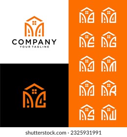 Initial AA Home concept. Home logo design with two initials. Real Estate construction icon Develop, natural, luxury, modern, finance logo, strong, suitable for your company.