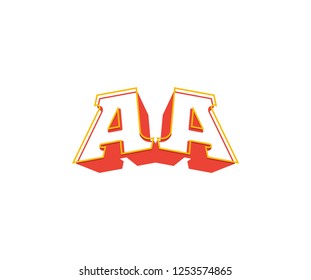 Initial AA Letter Creative 3D Style Logotype