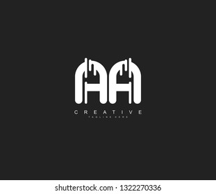 Initial AA Letter Dynamic Vibrant Speed Shape Monogram Logo
