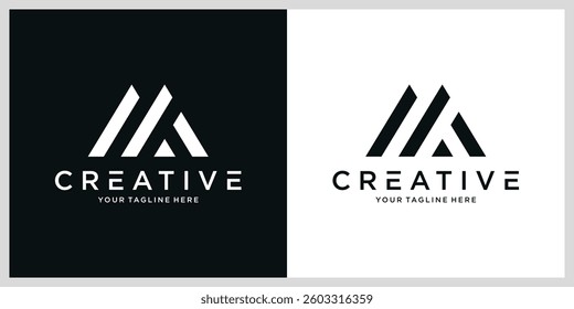 Initial AA or A letter logo design vector template
