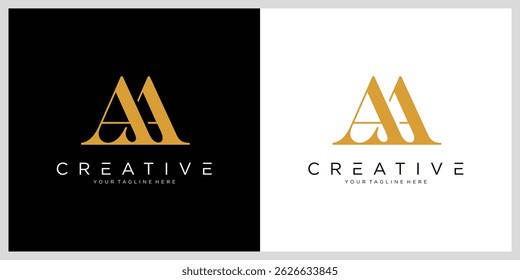 Initial AA or A letter logo design vector template