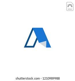 initial A or AA paper logo template vector illustration