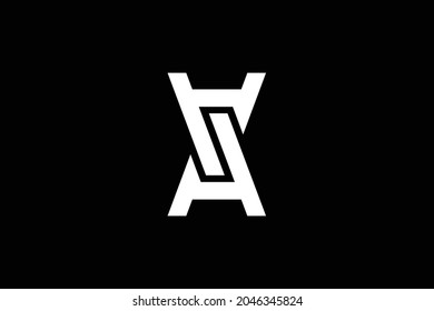 Initial AA AS SA modern monogram and elegant logo design, Professional Letters Vector Icon Logo on black background