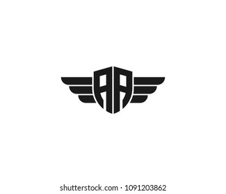 Initial AA wing logo template vector