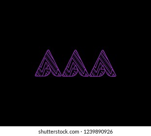 initial AAA letter zig zag dots pattern modern futuristic logotype
