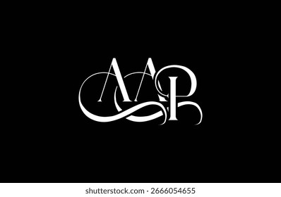 Diseño inicial del logotipo de la carta AAP. Diseño elegante del logotipo del monograma con los Elementos decorativos y la tipografía