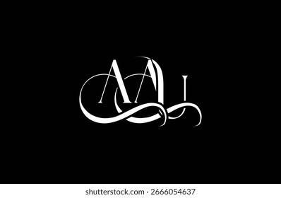 Initial AAU letter logo design. Elegant Monogram Logo Design with Decorative Elements and Typography