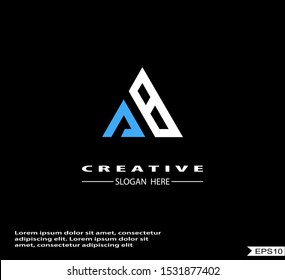 initial AB BA logo vector design template.eps10