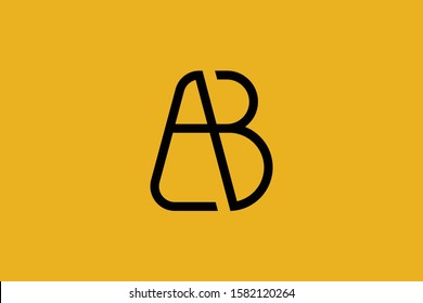 Initial AB BA modern monogram and elegant logo design, Professional Letters Vector Icon Logo on background.