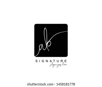 Initial AB beauty monogram and elegant logo design, handwriting logo of initial signature, wedding, fashion, floral and botanical with creative template.