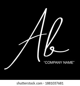 Initial AB beauty monogram and elegant logo design