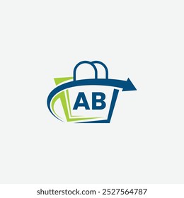 Initial AB ecommerce logo design template