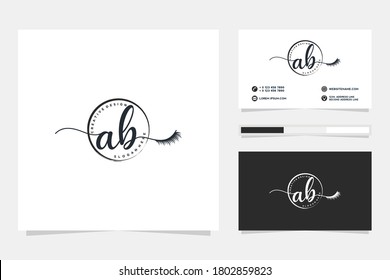 Initial AB Feminine logo collections and business card templat Premium Vector