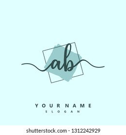 Initial AB handwriting logo