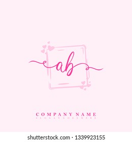 Initial AB handwriting logo