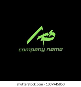 Initial AB handwriting logo template vector