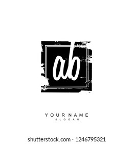 Initial AB handwriting logo vector