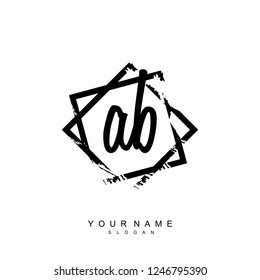 Initial AB handwriting logo vector