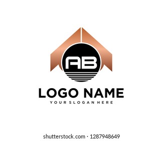 Initial AB home logo vector.