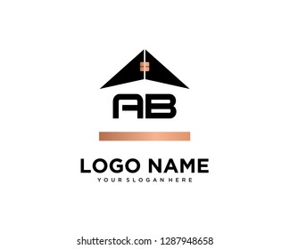 Initial AB home logo vector.