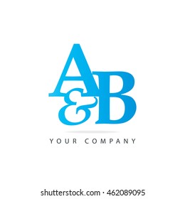 Initial A&B Letter Logo Blue