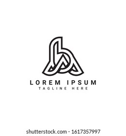 initial AB Letter Logo Design template 