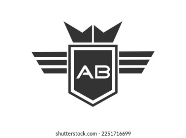 Diseño inicial del logotipo de la carta AB, concepto de diseño del vector
