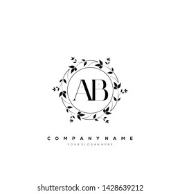 Initial AB letter luxury beauty flourishes ornament monogram logo - Vector