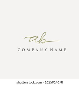 initial ab with letter signature vector design template 