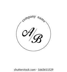 Initial AB logo branding luxury design template 