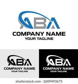 Initial ABA letter modern typography logo design template