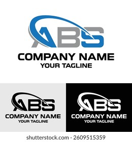 Initial ABS letter, modern typography vector logo design template