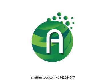 Inicial Un abecedario abstracto 3d letra de la compañía diseño de logotipo icono vector plantilla