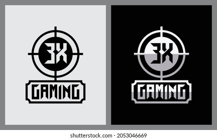 Initial abstract 3x gaming logo design vector template.