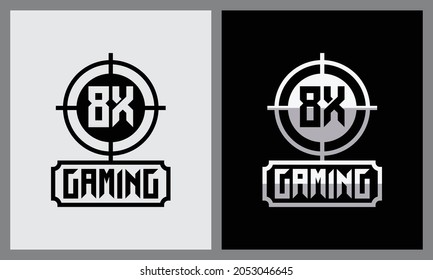 Initial abstract 8x gaming logo design vector template.