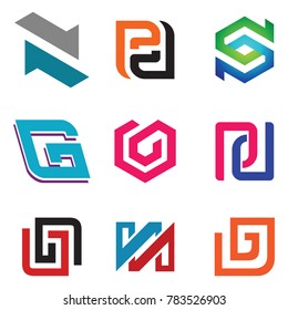 Initial and Abstract Business Symbol Logo Isolated