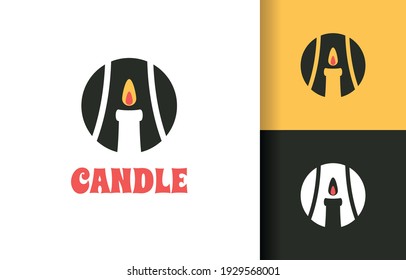 Initial A with abstract candle company logo. Logo vector template design. Ready to use, easy for edit.