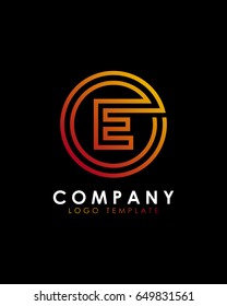 initial abstract circle logo template vector