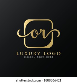Initial Abstract Luxury OR Letter Logo Design vector Template